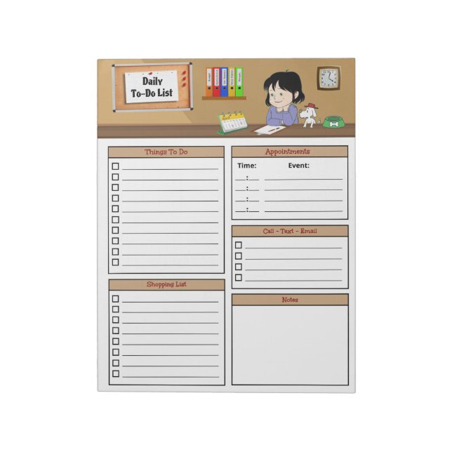 Daily To-Do List Notepad (Rotated)