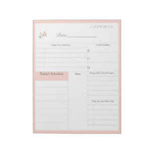 Daily To Do List Notepad - Pretty