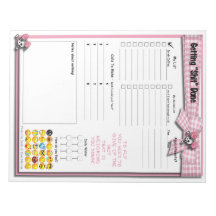 Daily to do list - Pink Ribbons and skulss