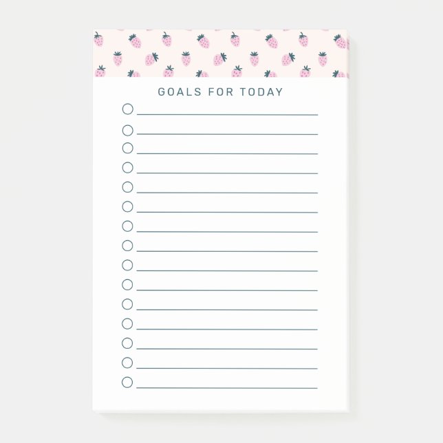 Daily to do list, Priorities list Strawberries Post-it Notes (Front)
