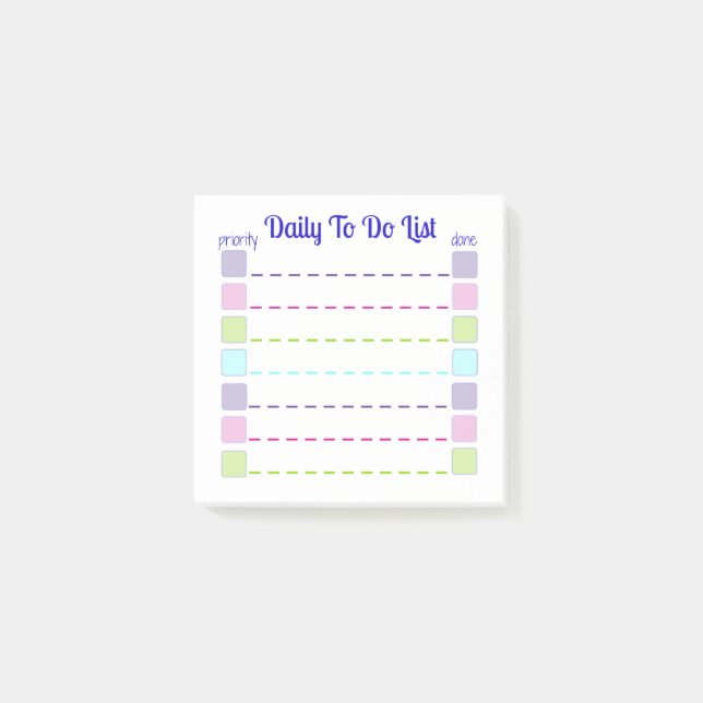 Daily To Do List Sticky Notes (Front)