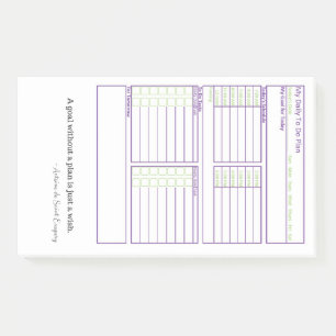 Daily To Do Planner in Purple & Green Post-it Notes