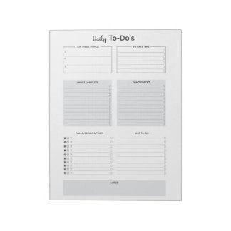 Daily To-Do's Notepad