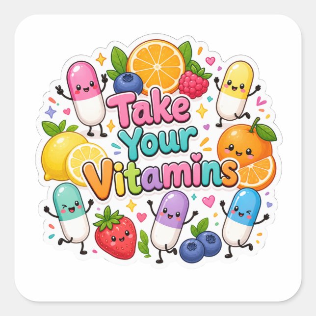 Daily Vitamins Reminder Sticker (Front)