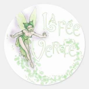 Dainty Absinthe La Fee Verte III Classic Round Sticker