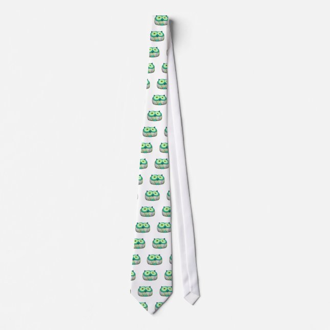dainty aqua owl tie (Front)