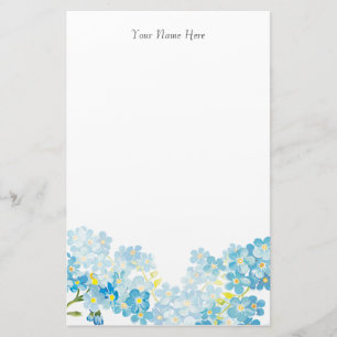 Dainty Blue Forget Me Not Stationery