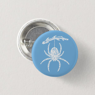 Dainty Blue Spider 3 Cm Round Badge