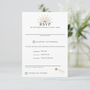 Dainty Celestial Wedding RSVP Card