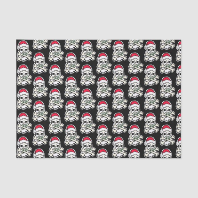 Dainty Christmas Skulls tissue paper (Front)