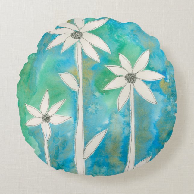 Dainty Daisies I Round Cushion (Front)