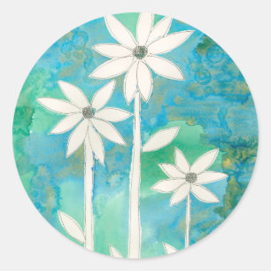 Dainty Daisies II Classic Round Sticker