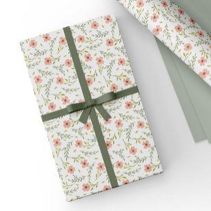 Dainty Ditsy Watercolor Floral Pastel Pattern Wrapping Paper