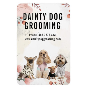 Dainty Dog Grooming Business Magnet