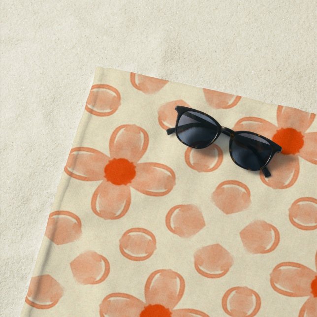 Dainty Dot Florals Beach Towel (In Situ)