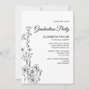 Dainty Elegance Graduation Party Invitation