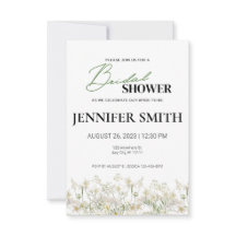 Dainty Floral Bridal Shower Invitation - Low Trim