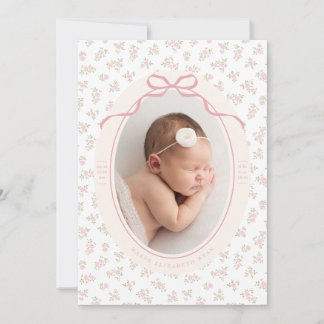 Dainty Floral Coquette Photo Birth Announcement