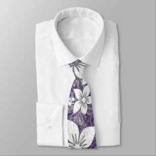 Dainty Floral Scroll on Plum Tie