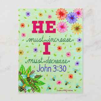 Dainty Floral Typography Bible Verse On Humility Postcard