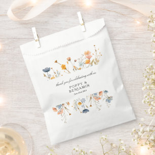 Dainty Floral Wildflower Wedding Favour Bag