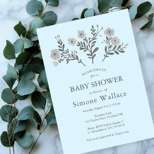 Dainty Florals Elegant Chic CUSTOM BABY SHOWER Invitation