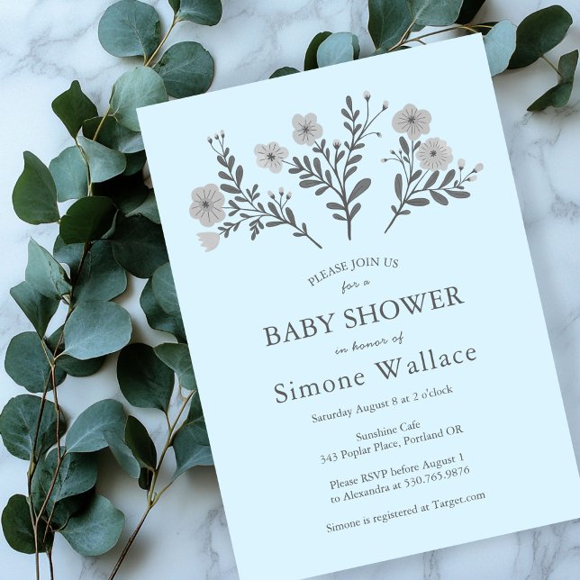 Dainty Florals Elegant Chic CUSTOM BABY SHOWER Invitation (Dainty Florals Elegant Chic CUSTOM BABY SHOWER Invitation
)