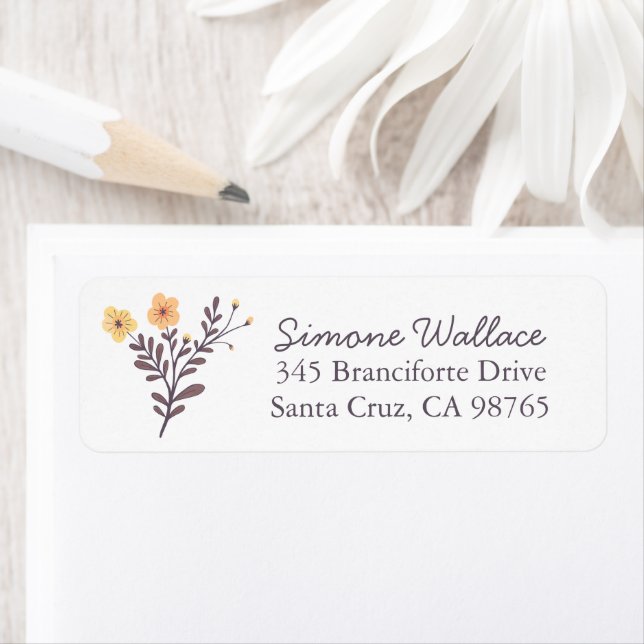 Dainty Florals Elegant Custom Return Address Label (Insitu)