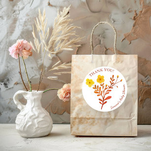 Dainty Florals Elegant THANK YOU BABY SHOWER Classic Round Sticker
