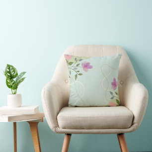 dainty flower blue home decor pastels cushion