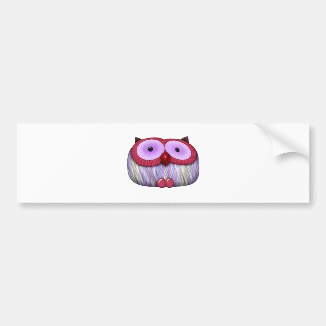 dainty fushcia owl bumper sticker (Front)