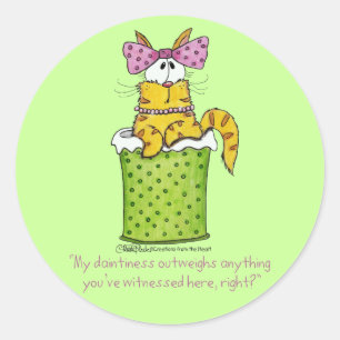 Dainty Garbage Kitty Classic Round Sticker