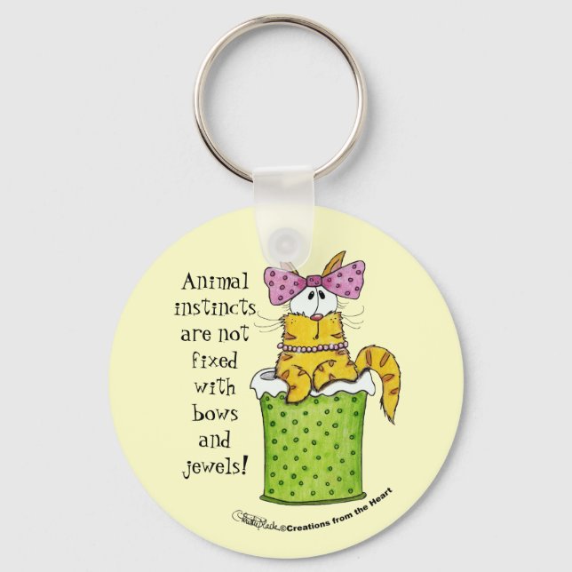 Dainty Garbage Kitty Key Ring (Front)
