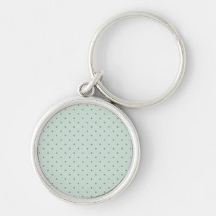 Dainty Green Polka Dots Pattern on a Lighter Green Key Ring