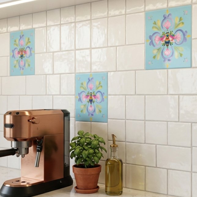 Dainty Honey Bee Unique Accent Ceramic Tile (Creator Uploaded)