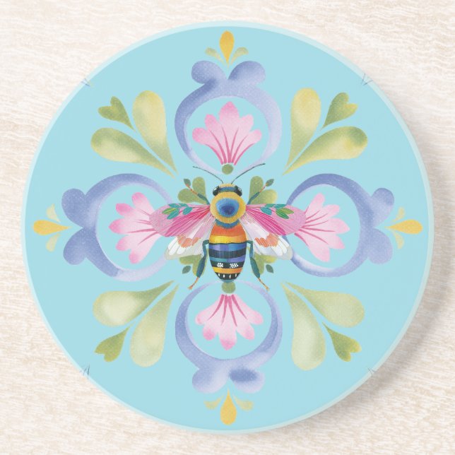 Dainty Honey Bee Unique Accent Coaster (Front)