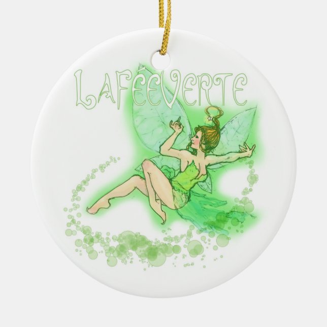 Dainty La Fee Verte II Ceramic Tree Decoration (Front)