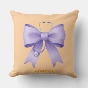 Dainty Lavender Nurse Bow Cushion