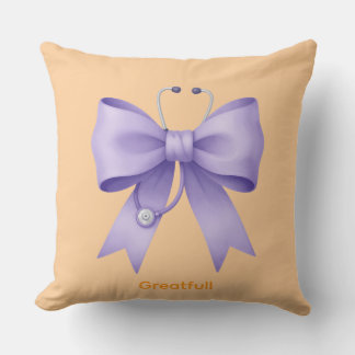 Dainty Lavender Nurse Bow Cushion