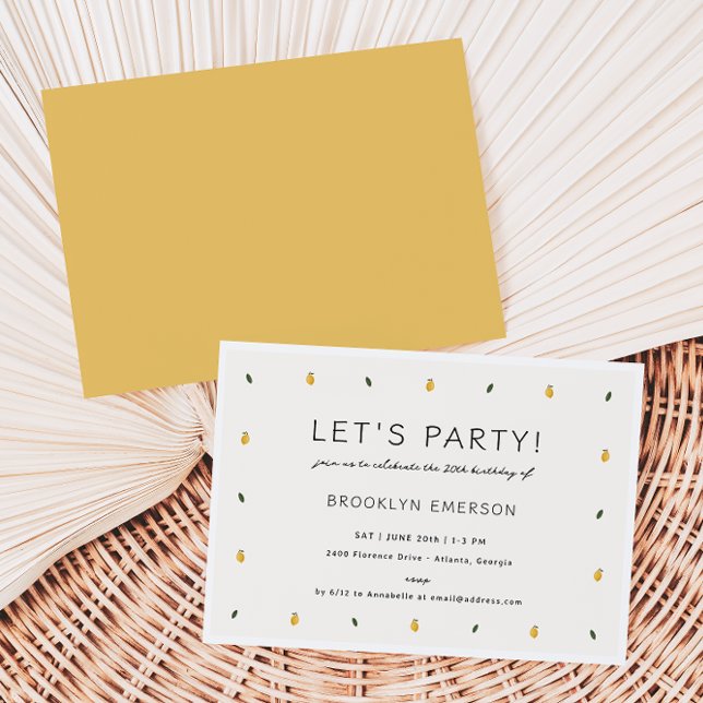 Dainty Lemon Party Invitation (Creator Uploaded)