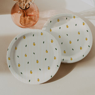 Dainty Lemon Pattern Party Paper Plate