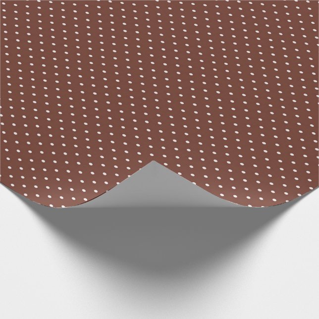 Dainty little brown polka dot pattern wrapping paper (Corner)