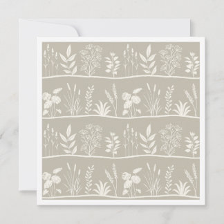 Dainty Neutral Beige Minimal Botanical Silhouette Card