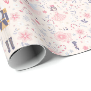 Dainty Nutcracker Ballet Soft  Pastel Pink Wrapping Paper