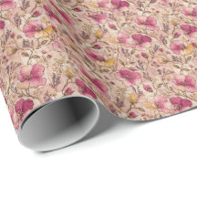 Dainty Pink Botanical Blossom Pattern