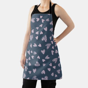 Dainty Pink Heart Pattern Apron