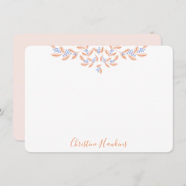 Dainty Pretty Blush Pink Watercolor Personalised Card (Front/Back)