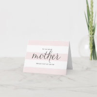 Dainty Script & Pink Stripes Mum Wedding Thank You