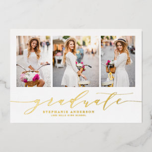 Dainty Script Three Photo Graduation