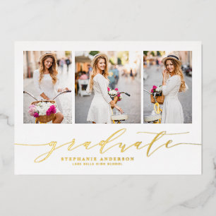 Dainty Script Three Photo Graduation